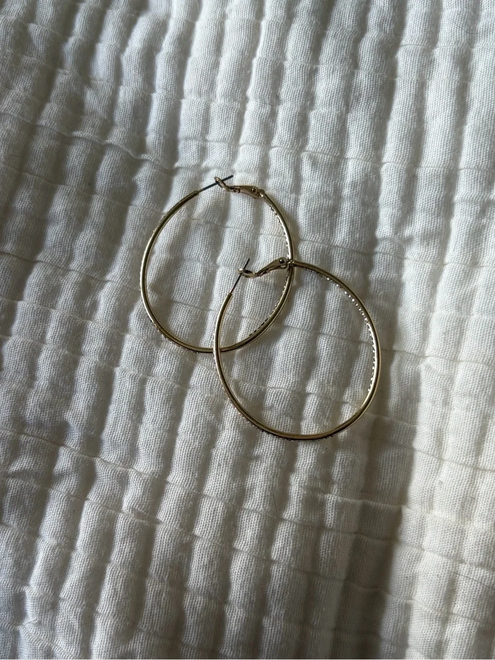 Gold Pavé Hoop Earrings - Elegant Women’s Jewelry